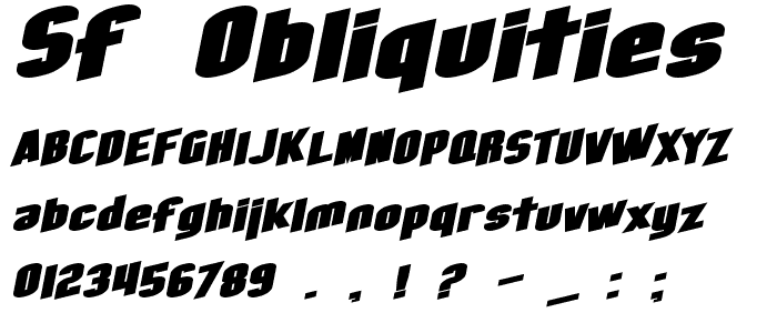SF Obliquities Extended Bold font
